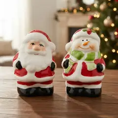 GENERICO - Salero Y Pimentero Papa Noel Ceramica Centro De Mesa