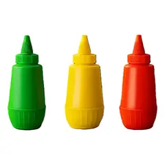 GENERICO - 3 un salseros dip Dispensador Salseros Ketchup Mostaza Aji Envases colores - Sd
