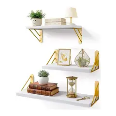ZELVION - X3 Repisas Flotantes De Pared Decorativas Estantes De Madera