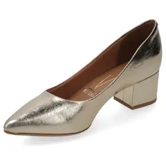 VIZZANO - Zapato Taco Ancho Dorado Mujer