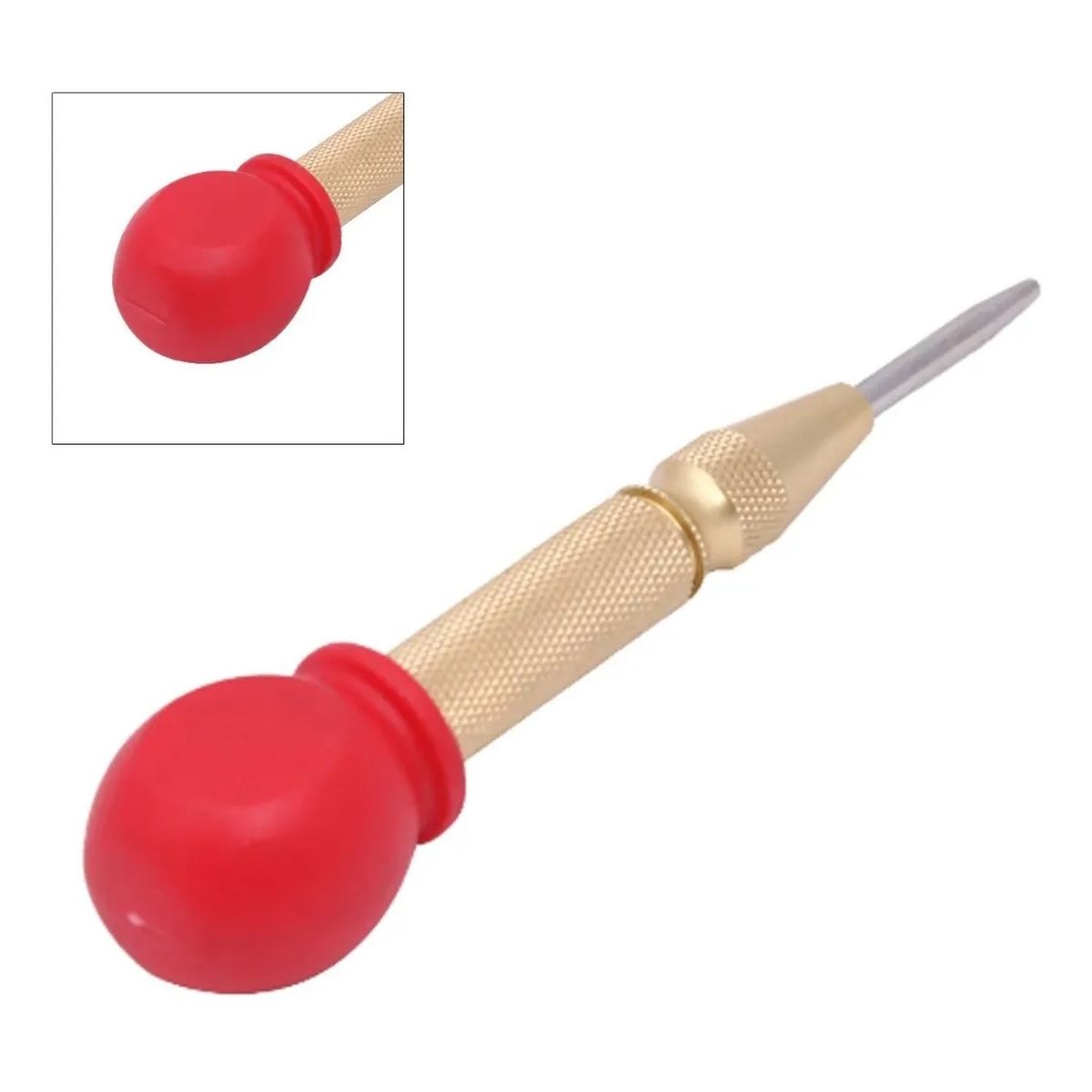 FLOVI - Punzón Central Automático De 5 Pulgadas Con Mango Rojo