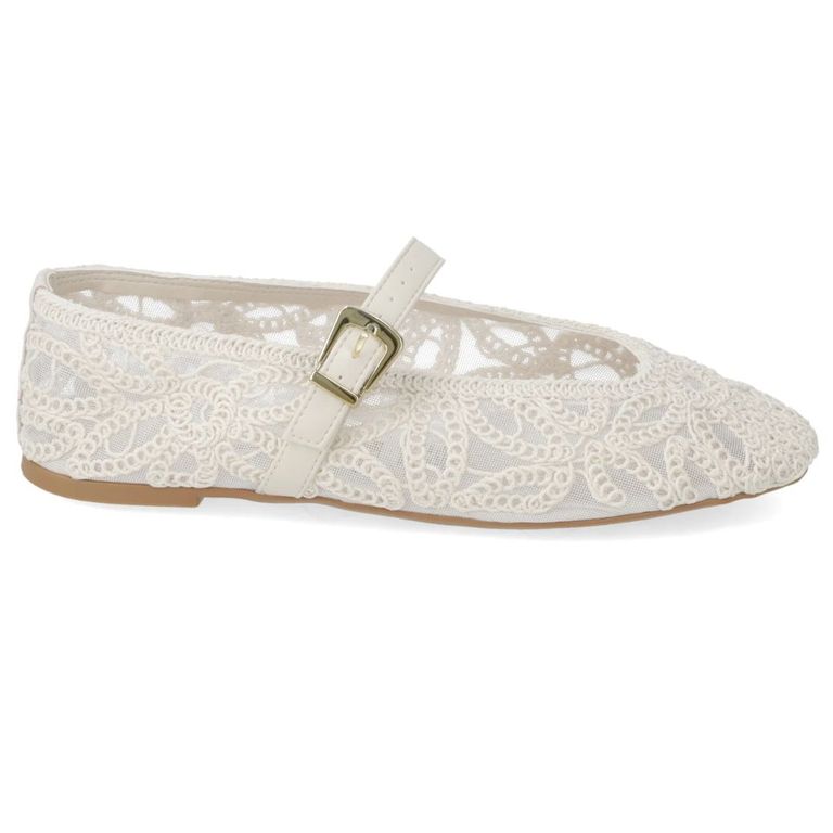 Ballerinas de Novia Blanco OFF Mujer