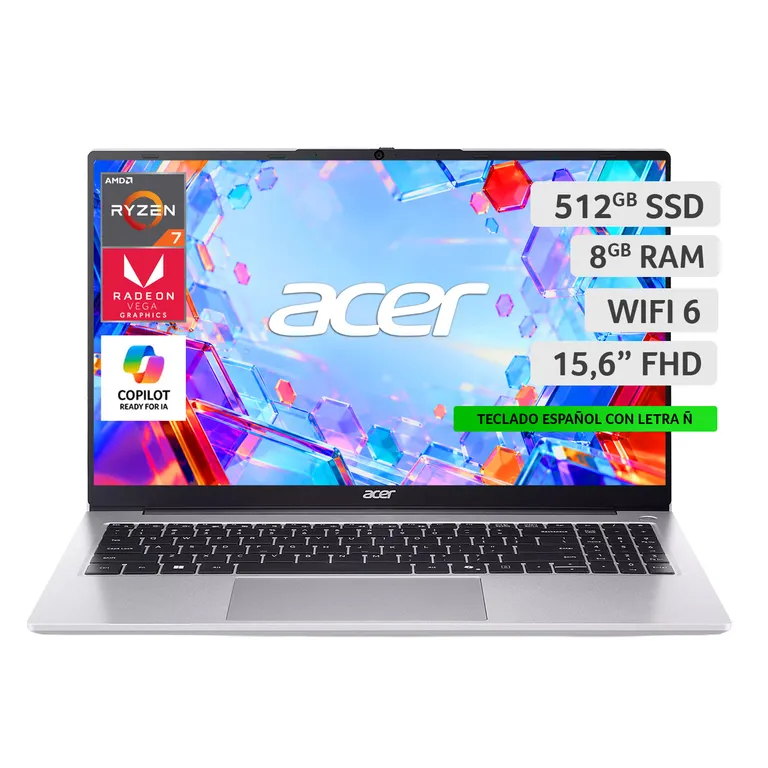 Notebook APRO15-41P-R562-3 15'6 + Ryzen 7 + 8gb Ram + 512 Ssd