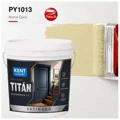 KENT - Pintura Esmalte al Agua Satinado Titán Alta resistencia - Puertas y ventanas - 10L - Arena Clara
