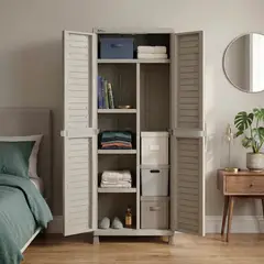 RIMAX - Armario Organizador Gabinete Bodega Grande Plástico Exterior - Beige -