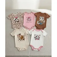 TEDMIMAK - BODYS MANGA CORTA ALGODON PACK 5 UNIDADES NIÑA