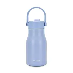 TEMPER - Botella Térmica Niño Acero Inoxidable Kids400 400 ml con Bombilla Celeste