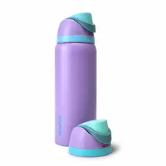 TEMPER - Termo Botella Termica Agua Acero Inoxidable FlipSip 1 Litro Lila + Extra Tapa