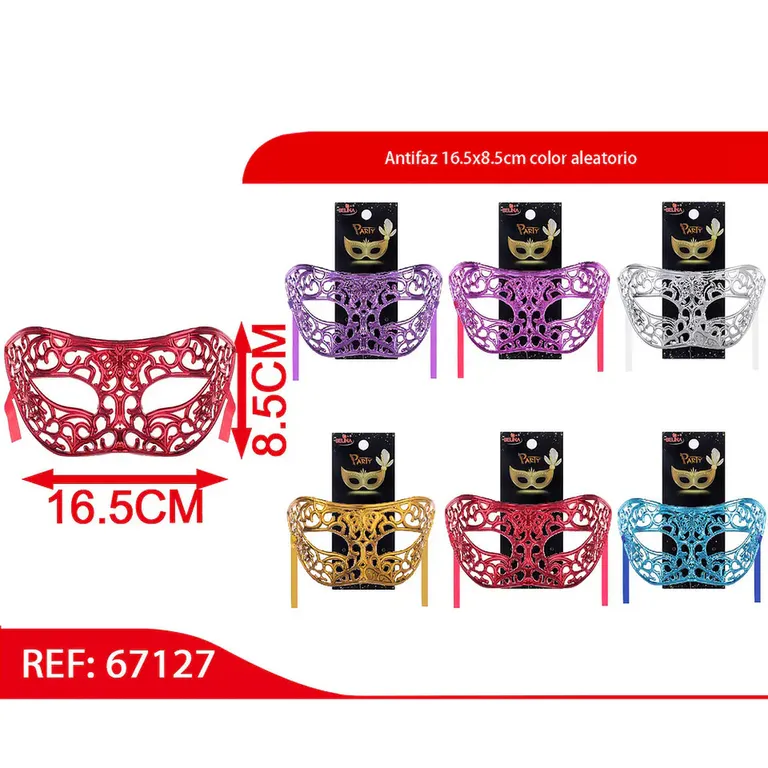 GENERICO Antifaz 16.5x8.5cm color aleatorio 67127