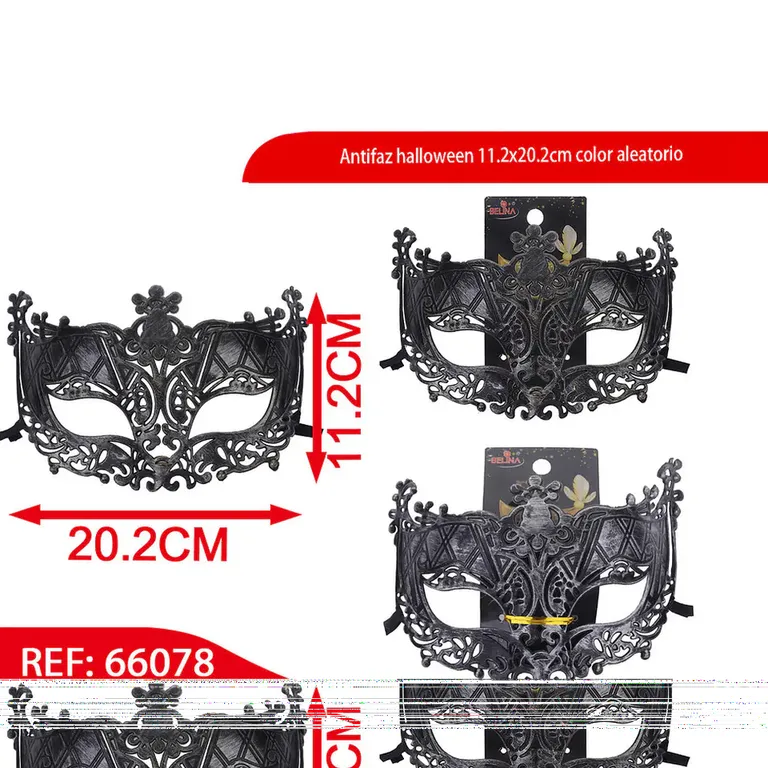 GENERICO Antifaz halloween 11.2x20.2cm color aleatorio 66078