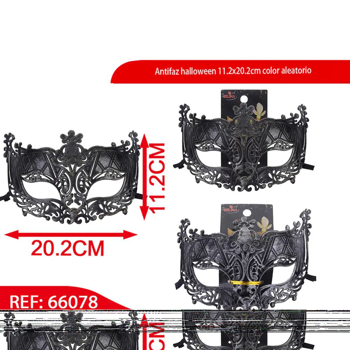 GENERICO - Antifaz halloween 11.2x20.2cm color aleatorio 66078