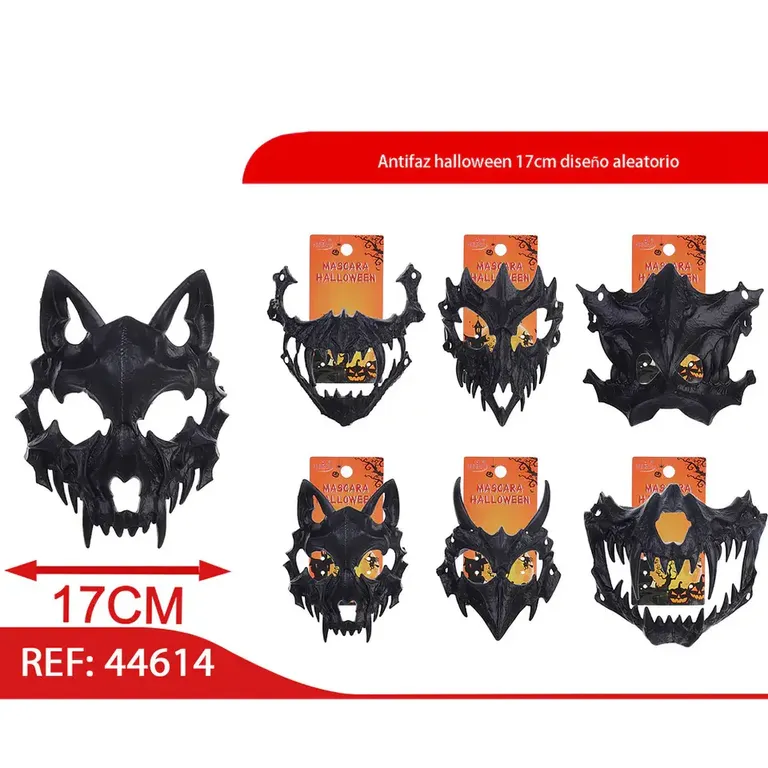 GENERICO Antifaz halloween 17cm diseño aleatorio 44614