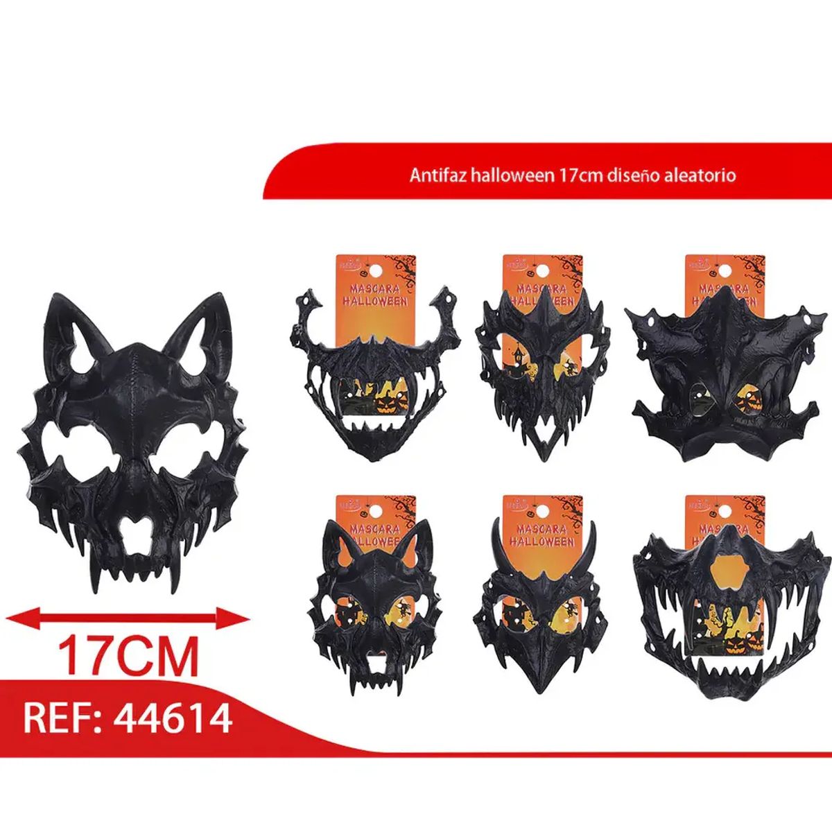 GENERICO - Antifaz halloween 17cm diseño aleatorio 44614