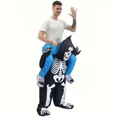 VATYERTY - Disfraz Traje inflable de esqueleto unido