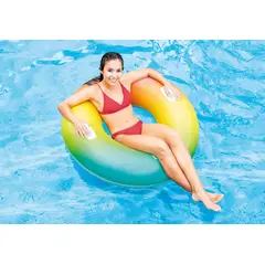 INTEX - Flotador Inflable Circular Arcoíris (122 cm) - 58202EU