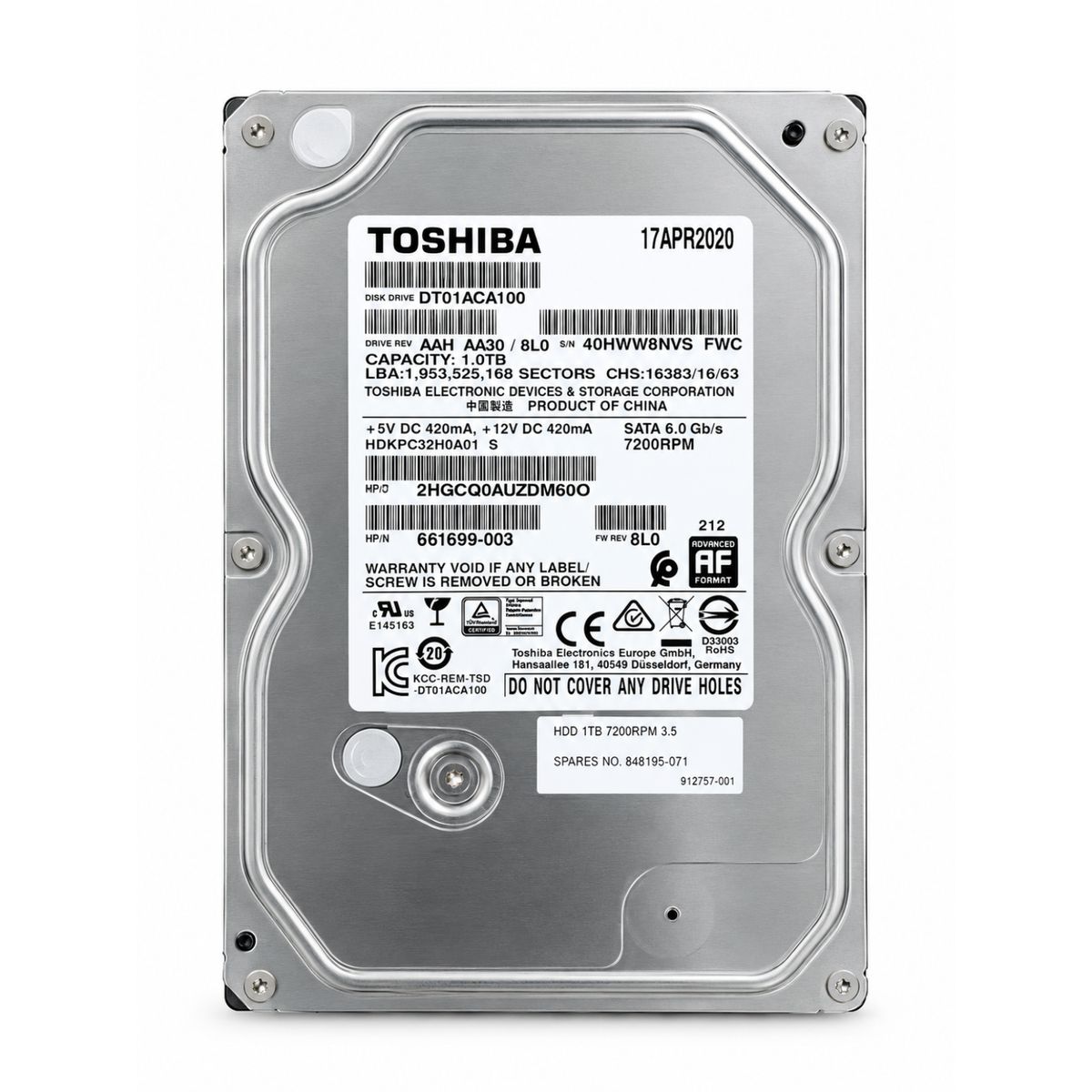 TOSHIBA - Disco Duro Toshiba 1TB HDD | 3.5" 7200 RPM | Reacondicionado