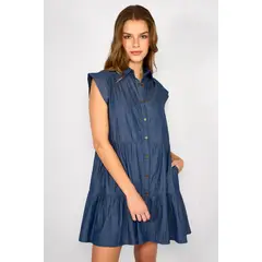 ECLIPSE - Vestido Corto Denim Eloísa Azul