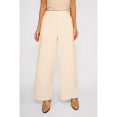 ECLIPSE - Pantalón Lino Rayas Olivia Beige