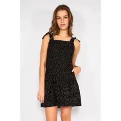 ECLIPSE - Vestido Corto Lunares Flo Negro