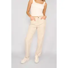 ECLIPSE - Jeans Rectos Tiro Alto Sofía Crudo