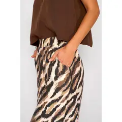 ECLIPSE - Pantalón Palazzo Animal Print Teresa Chocolate