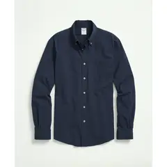 BROOKS BROTHERS - Camisa Hombre Seersucker Solid Button Down Collar Regular Azul marino