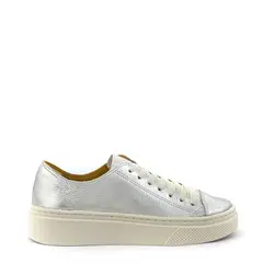 AMPHORA - Zapatilla mel cuero plateado