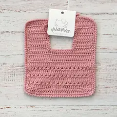 WAWA BABY DESIGN - Babero Crochet Palo Rosa