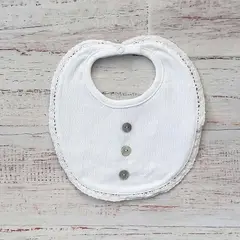 WAWA BABY DESIGN - Babero Niño Calado Blanco
