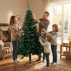 GENERICO - Árbol De Navidad Artificial 210 Cm Verde Con Base Metálica Verde