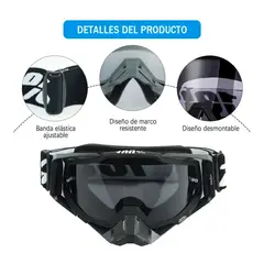 ZELVION - Antiparra Moto Antiparras Bicicleta Motocross Mascara Moto