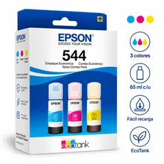EPSON - Pack 3 Tintas Originales 544 Cian Magenta Amarillo