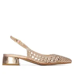 XTI - Zapato Ballerina Mujer 145430 Trenzado Metalizado