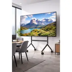NB NORTH BAYOU - Soporte TV Móvil con Ruedas 65 a 90 Pulgadas Reales Altura Ajustable Ultra Heavy Duty