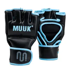 MUUK - GUANTE DE COMBATE MMA K.O COLOR NEGRO/CYAN TALLA XL