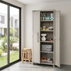 RIMAX - Armario Organizador Gabinete Bodega Grande Plástico Exterior - Beige -