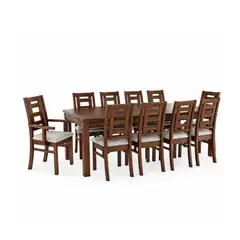 GENERICO - Juego de Comedor Sevilla 10 Personas Nogal Incluye 2 sitiales