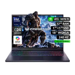 ACER - Notebook 18' PREDATOR HELIOS Pulgadas Core Ultra 9/32GB/1TB+1TB/NVIDIA RTX 5070TI/teclado en ingles