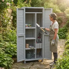 RIMAX - Armario Organizador Gabinete Bodega Grande Plástico Exterior - Gris -