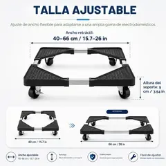 GENERICO - Soporte Ajustable Base Ruedas Estufa Refrigerador Lavadora