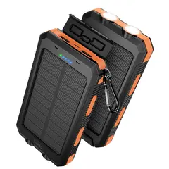 HOCO - Cargador Portátil Power Bank Solar J164 con Doble Linterna LED 8000 mAh