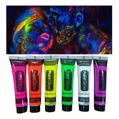GENERICO - Pack 6 Pintura Fluor Fiesta Neon Pinta Cara Cuerpo 14 Ml