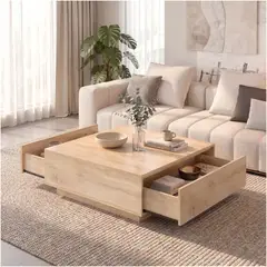 HOMER DESIGN - Mesa De Centro Nerina Para Living Con Cajones Ocultos