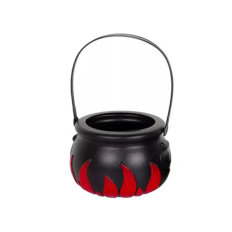 GENERICO Balde bruja grande negro y rojo Halloween 10x14cm 43439