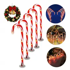 IRM - Luces Navidenas Solares Set 5 Bastones 80 cm Estacas Led Decorativas Para Exterior Y Jardin