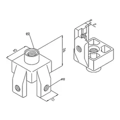 BASE - Y pata ajustable perfil tslot 45X45 mm pack 4und