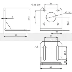 PLATAFORMA - Sostén Acero Motor Nema 17