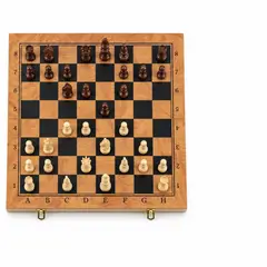 GENERICO - Ajedrez de Madera Plegable 39,5 x 39 cm + juego de cartas Españolas