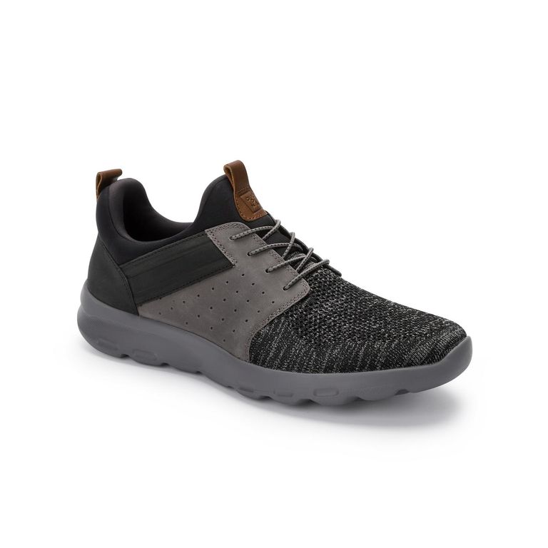 Zapatillas Urbanas Hombre Cuero X-Light Paneles Tejidos Gris Walker