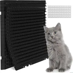 NEBLISUR - Juego de 12 alfombrillas negras para gatos – 42 x 34 cm para gatos con espiga de 2 cm